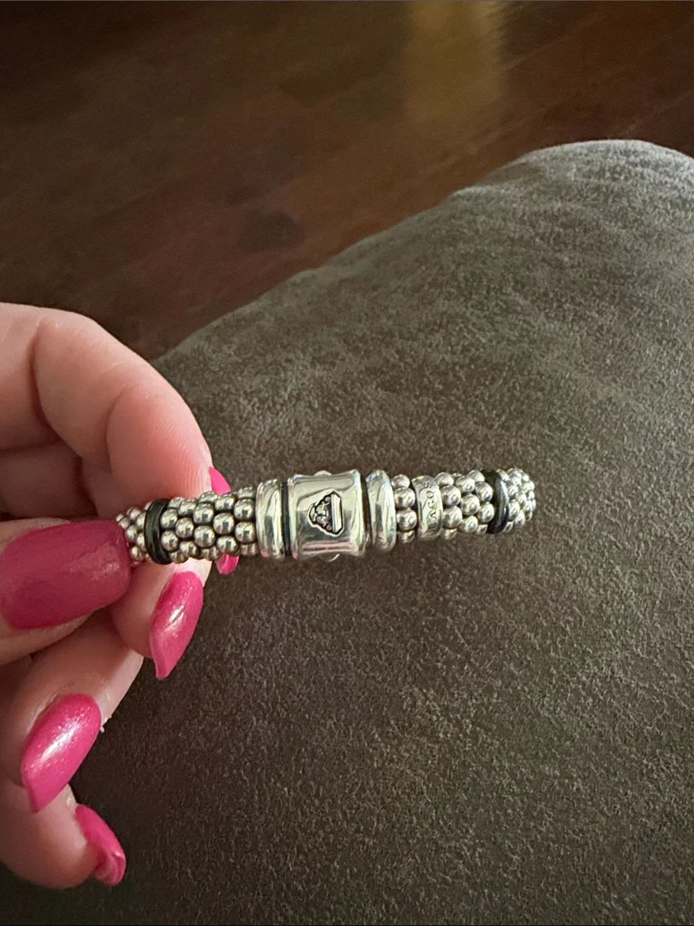 LAGOS size medium caviar bracelet with diamonds